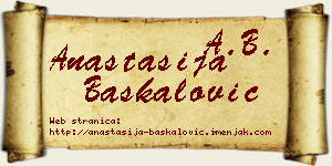 Anastasija Baškalović vizit kartica